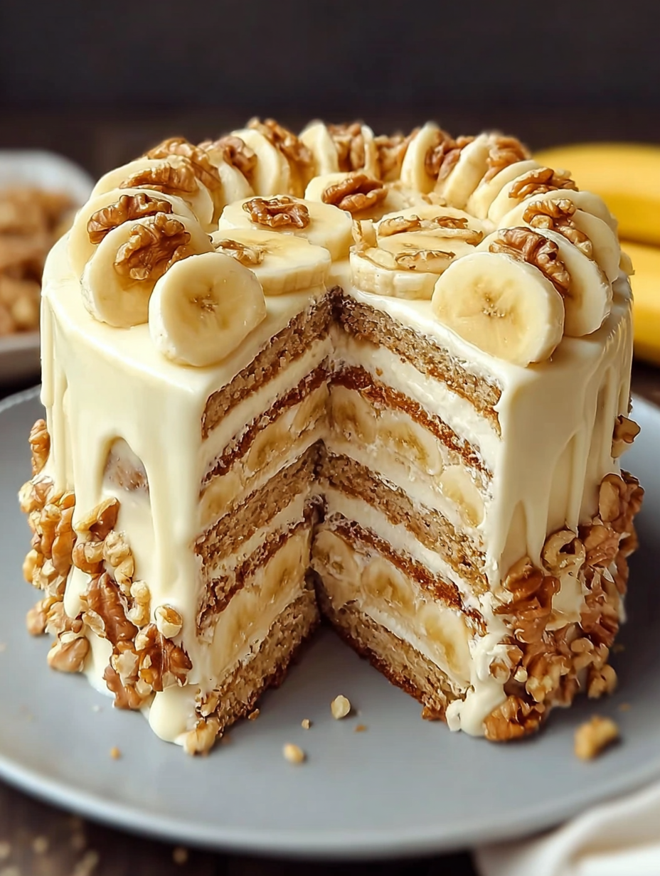 Cremiger Bananenkuchen mit Walnüssen & weißer Schokolade image 2