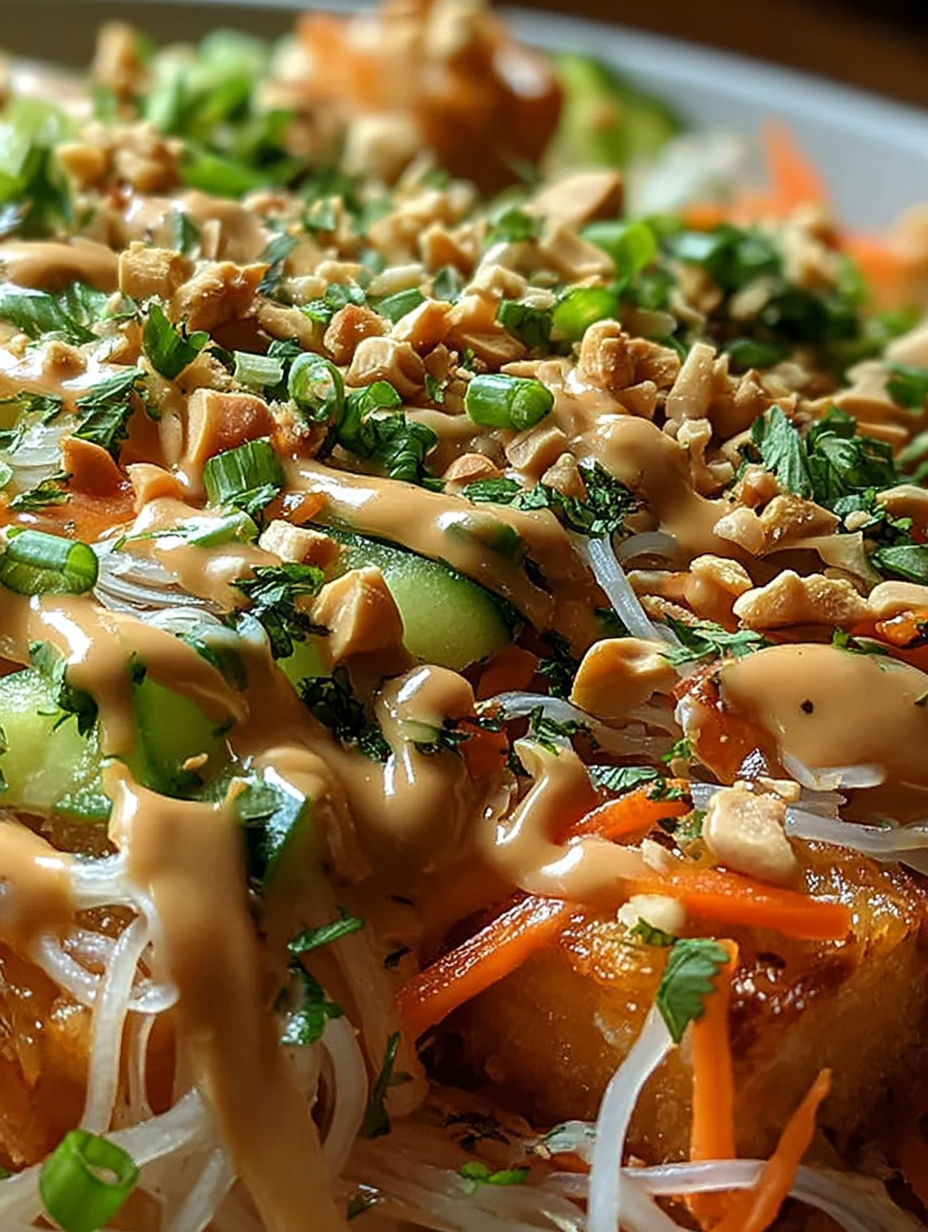 Frühlingsrollen-Salat mit cremigem Erdnussdressing genießen image 2