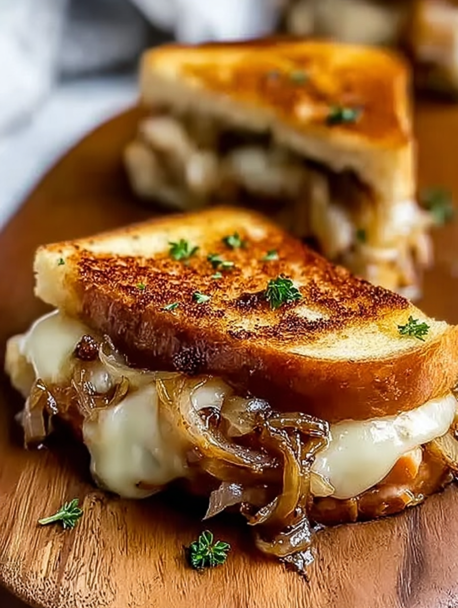 Gegrilltes Käsesandwich mit französischen Zwiebeln image 2