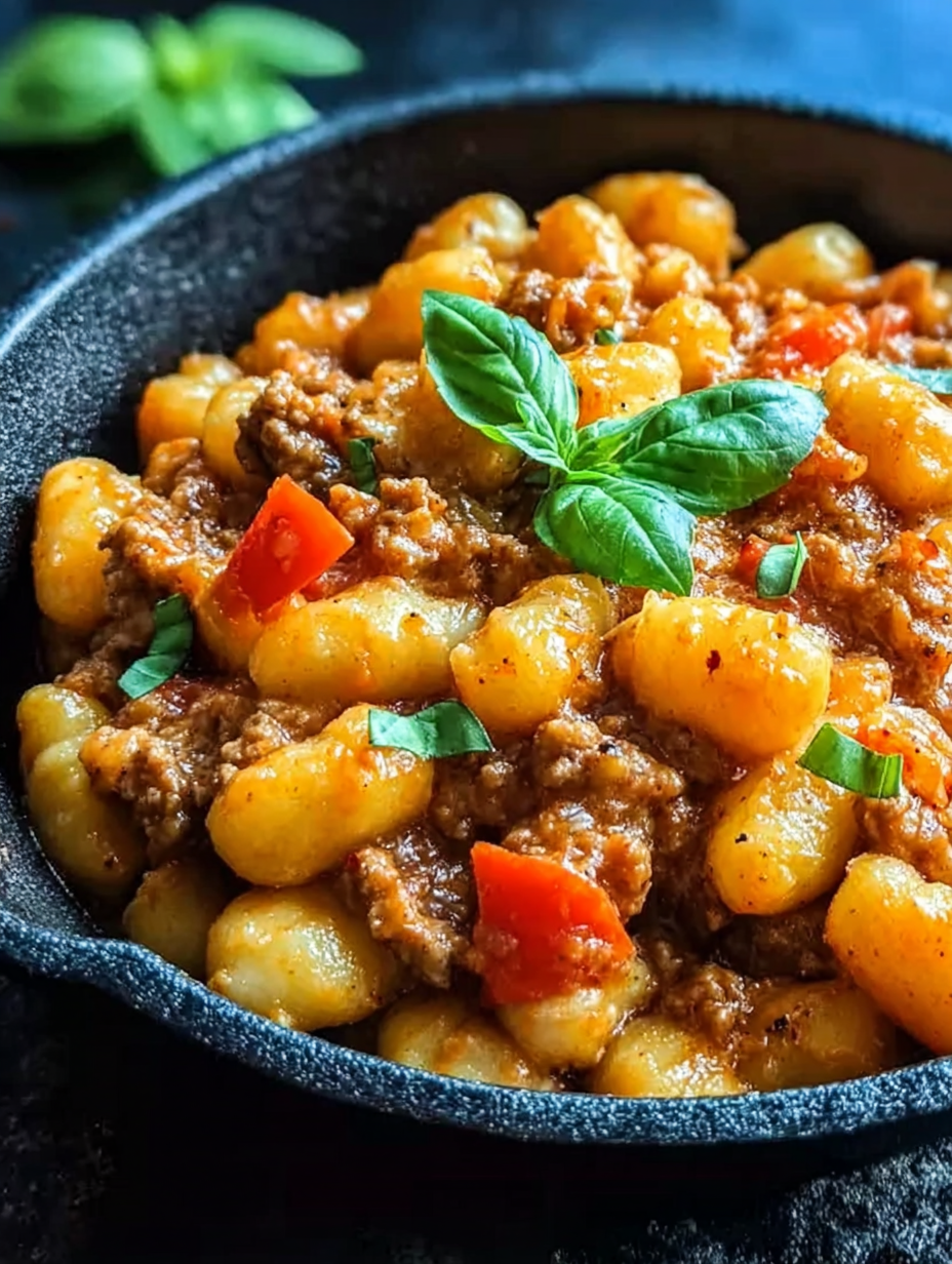 Gnocchi Pfanne mit Hackfleisch und Paprika image 2