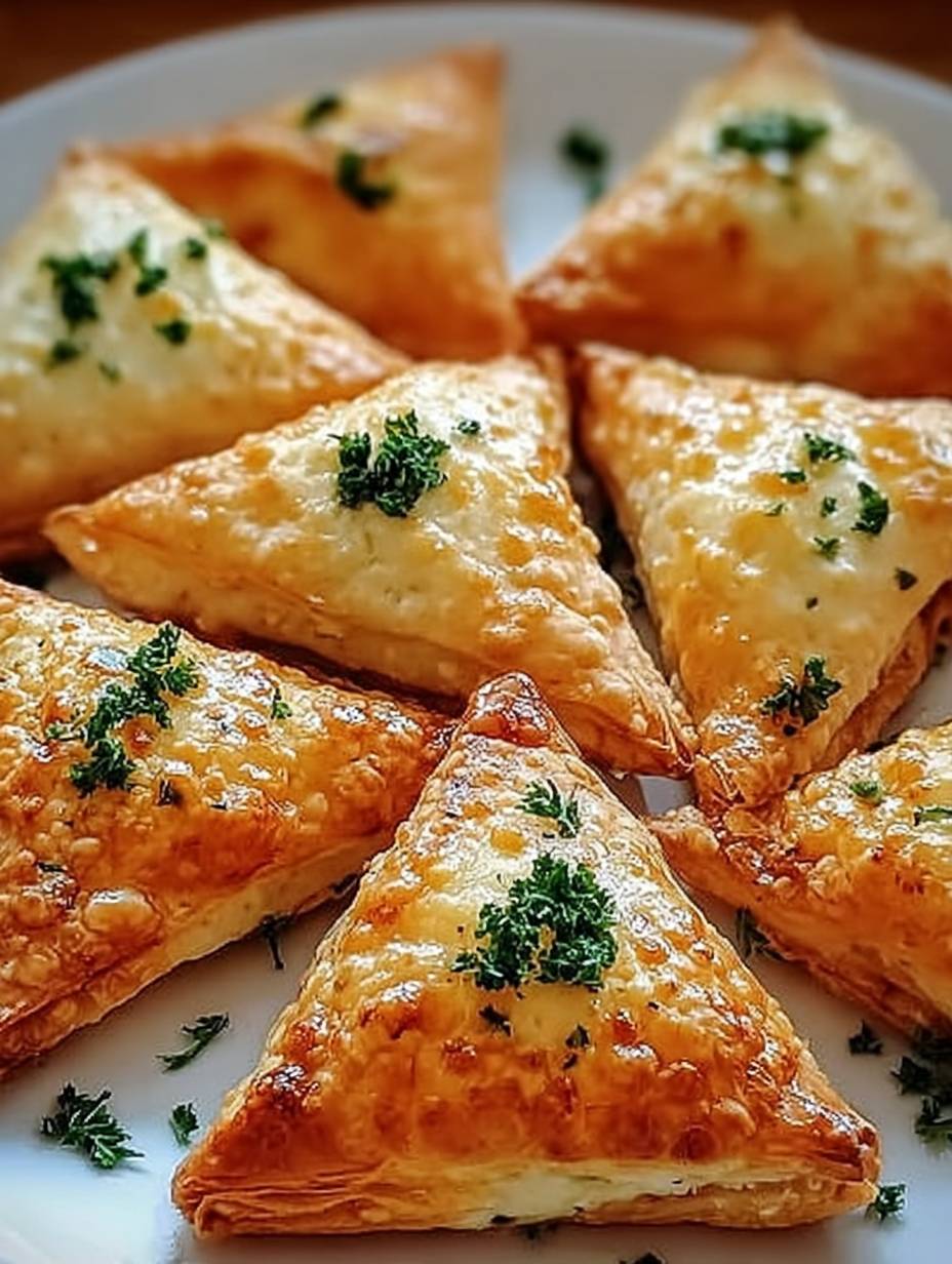 Knusprige Käsedreiecke mit Knoblauch-Kräuterfüllung – Ein Fest für den Gaumen image 2
