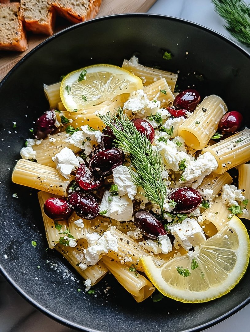 Feta-Cranberry-Rigatoni-Salat mit Zitronenjus de Raisinaigrette image 2