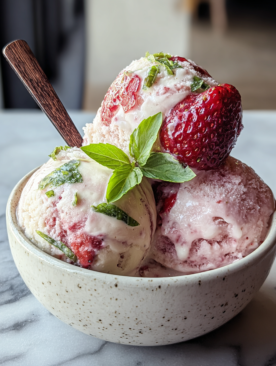 Geröstete Erdbeeren & Limetten-Basilikum-Eiscreme image 2