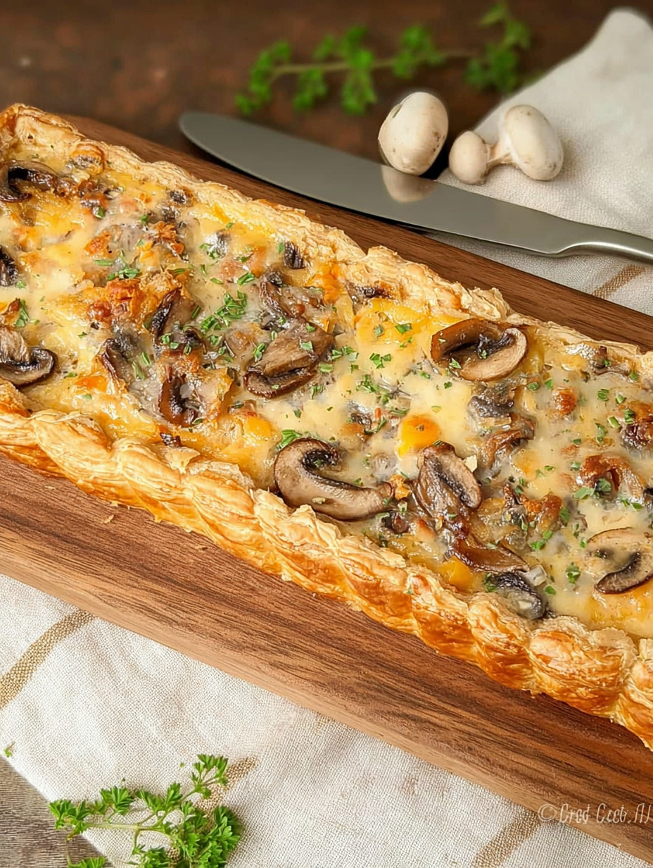 Herzhafter Pilz-Gruyère-Blätterteigzopf image 2