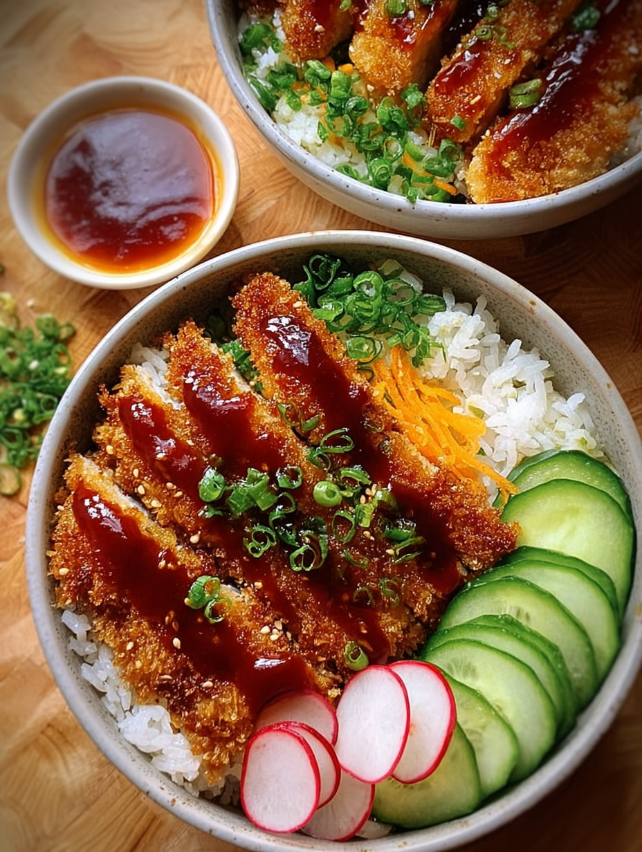 Japanische Katsu-Schalen mit Tonkatsu-Sauce image 2