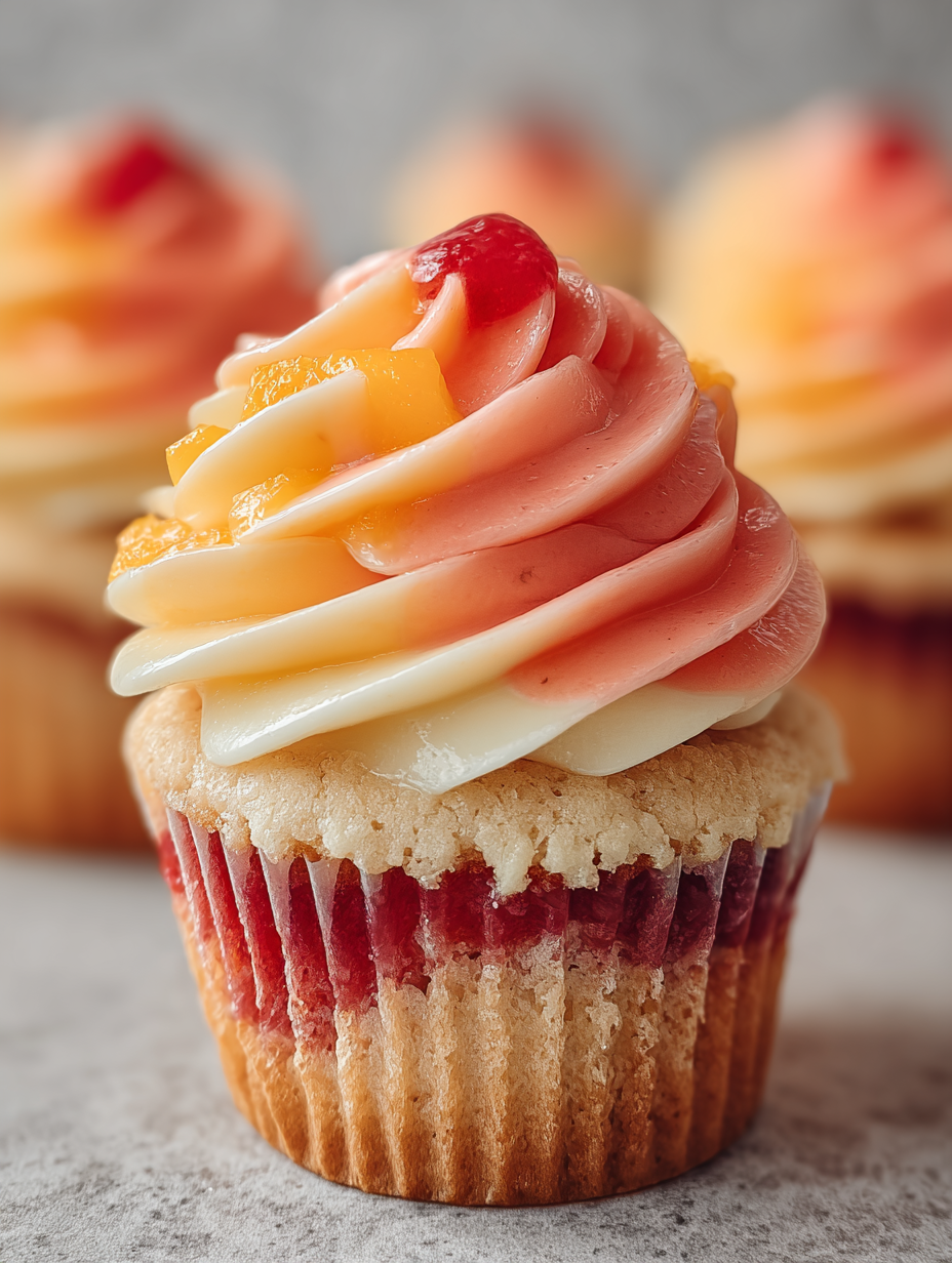Mango-Erdbeer-Sonnenuntergangs-Cupcakes image 2
