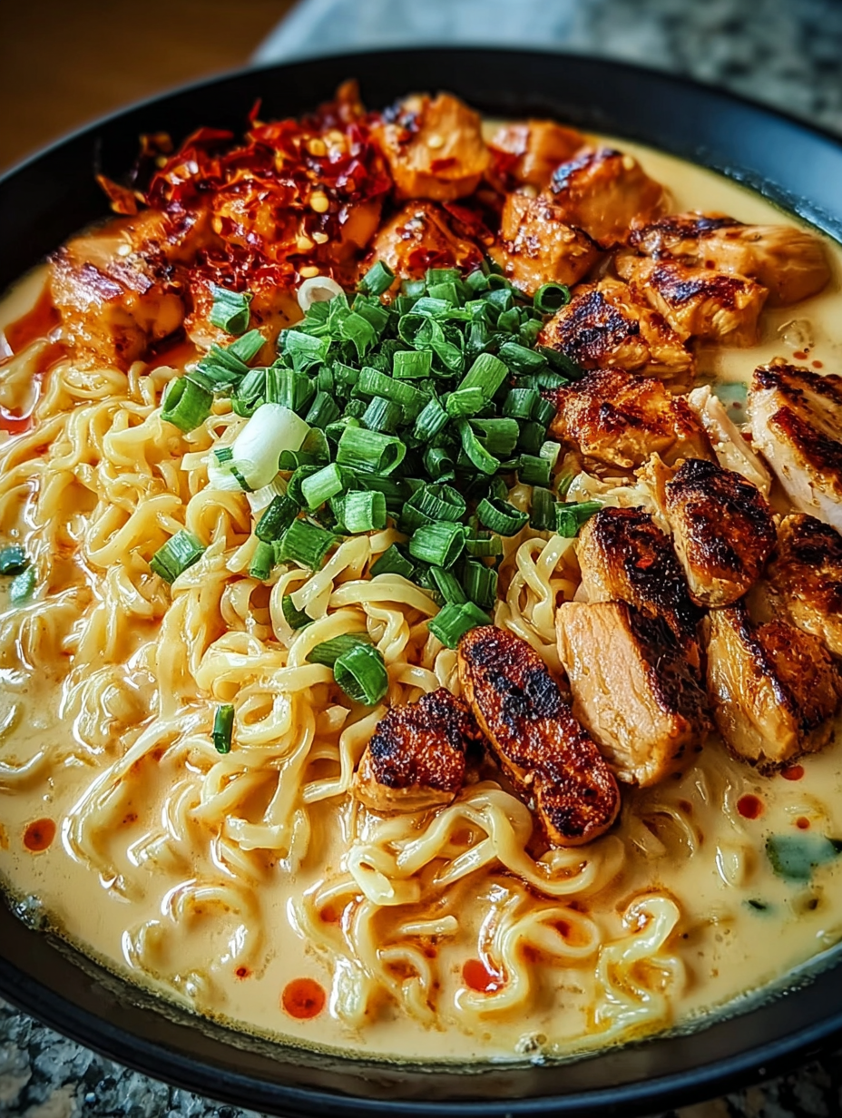 Scharfe Hühner-Ramen mit cremiger Knoblauchsauce image 2