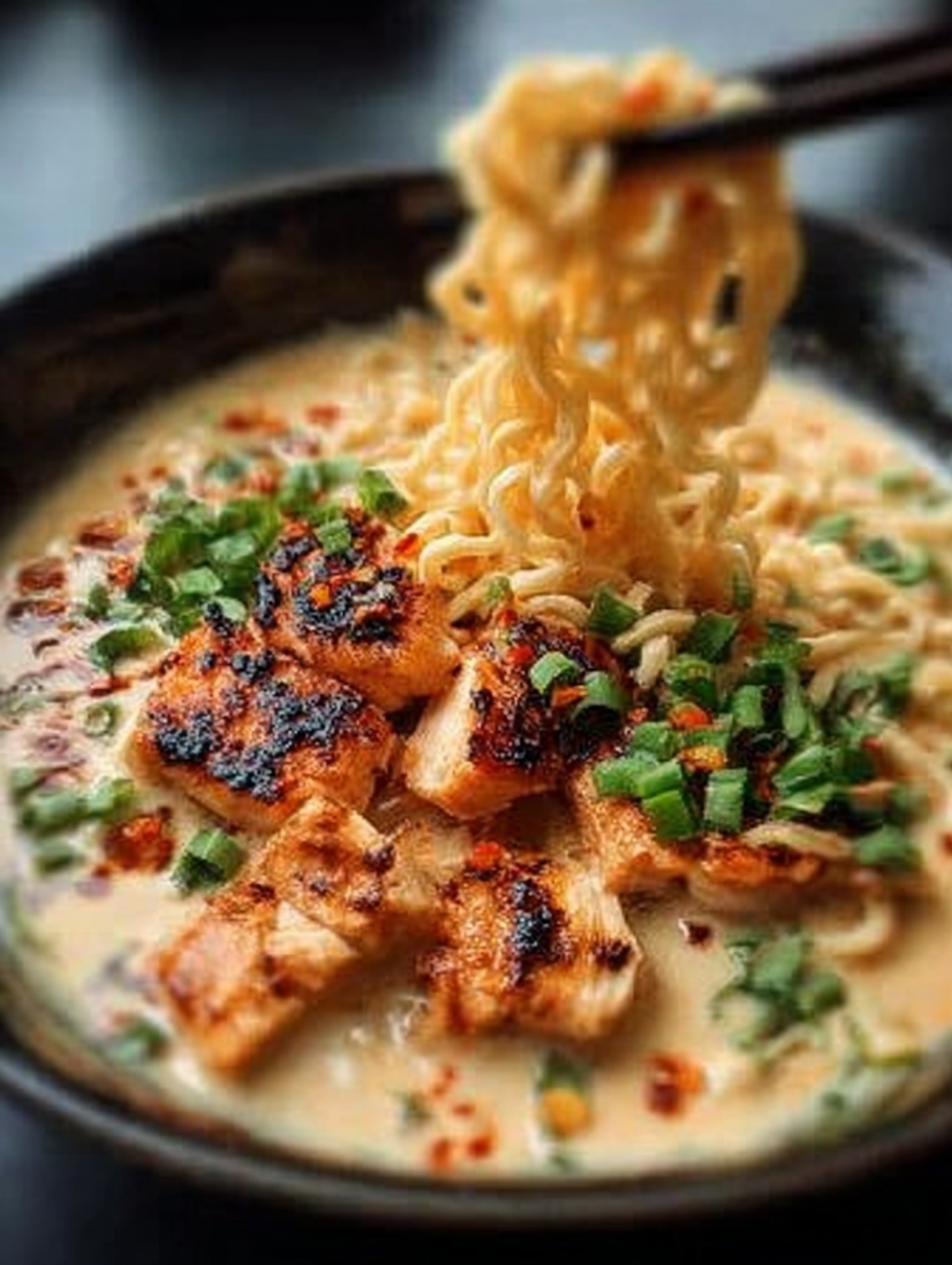 Scharfe Hühner-Ramen mit cremiger Knoblauchsauce image 2