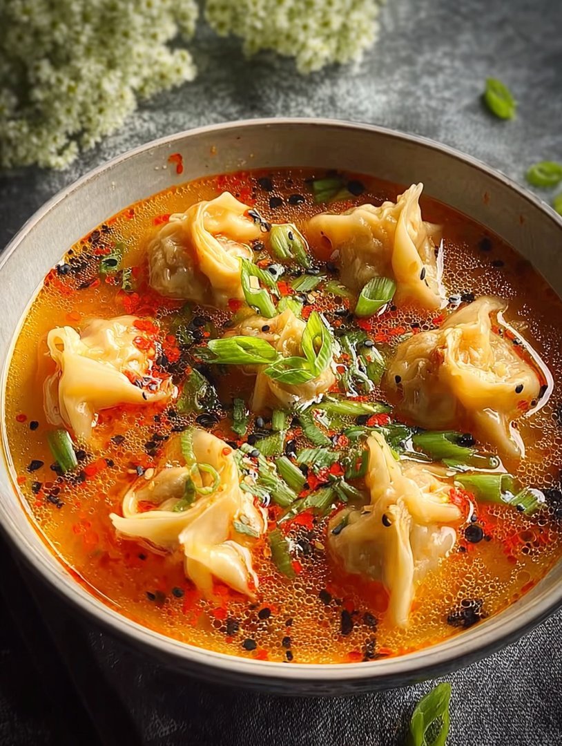 Wonton-Suppe mit würziger Brühe image 2