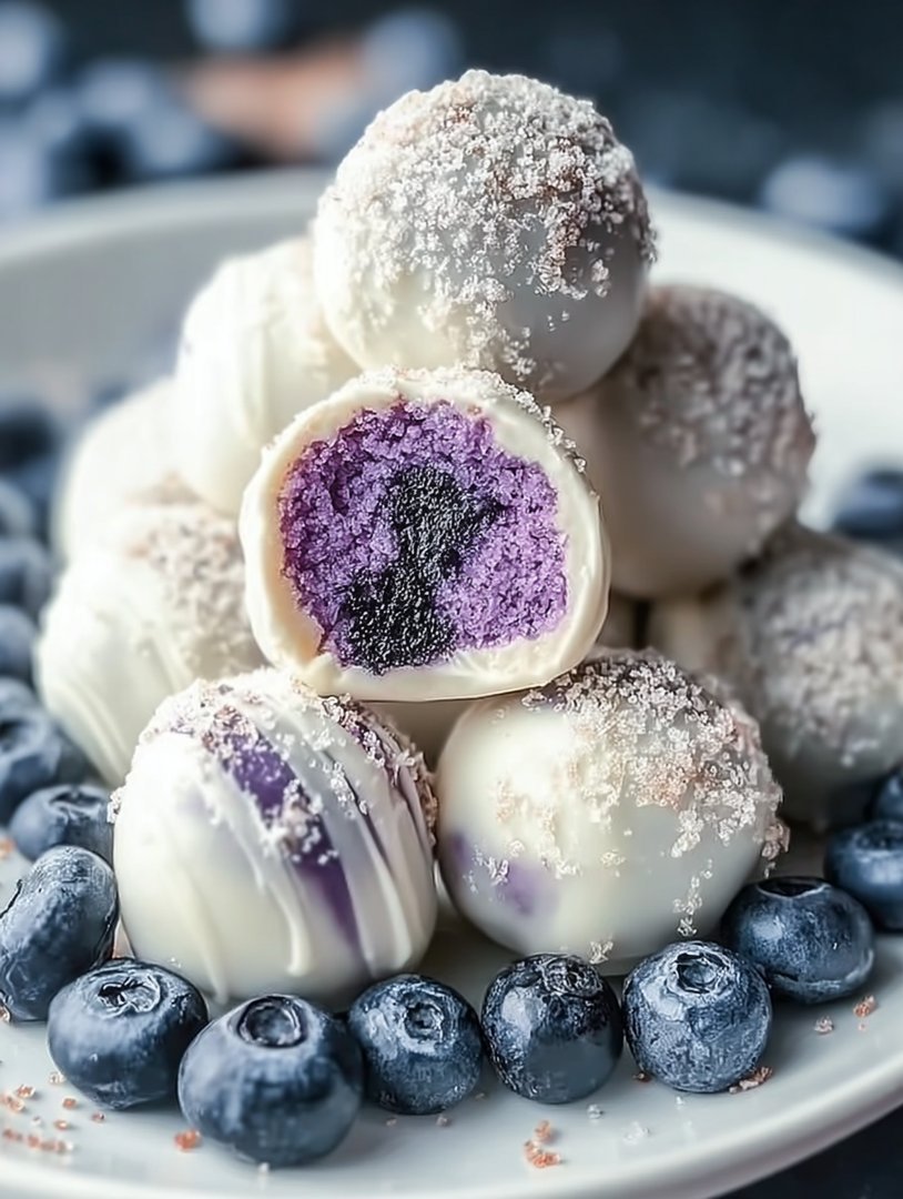 weiße Schokoladen-Blaubeer-Trüffel image 2