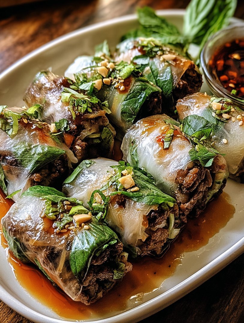 Thai-Basilikum-Rindfleischröllchen: Ein frischer, geschmackvoller Genuss image 2